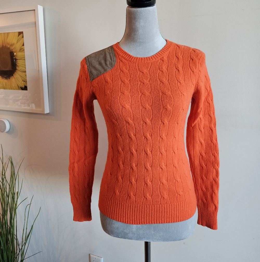 RLBL Orange Cable Knit Sweater